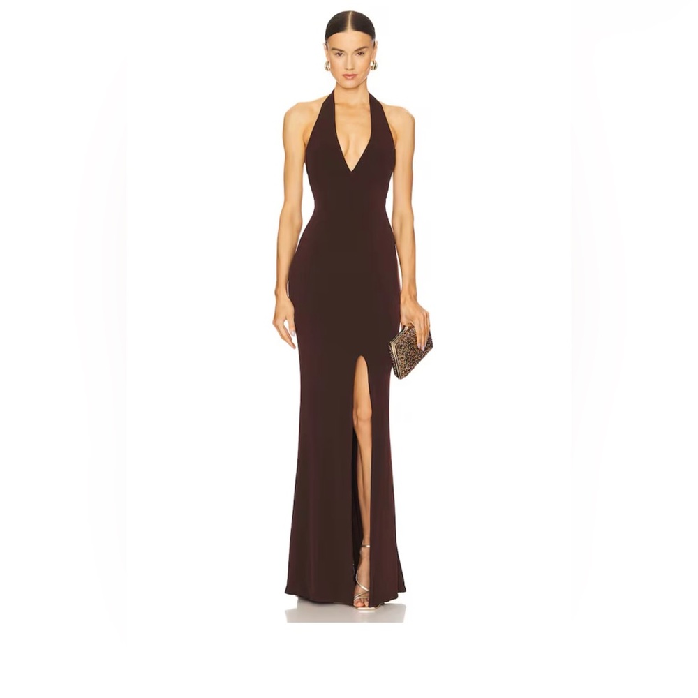 Illegal Halter Gown in Chocolate